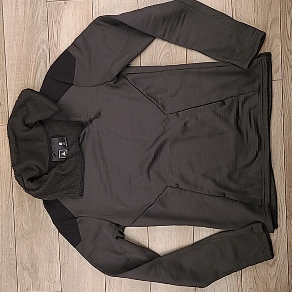 TAD Triple Aught Design Military Grey Black Fleece‎ Sz S Womens Side Zip Jacket